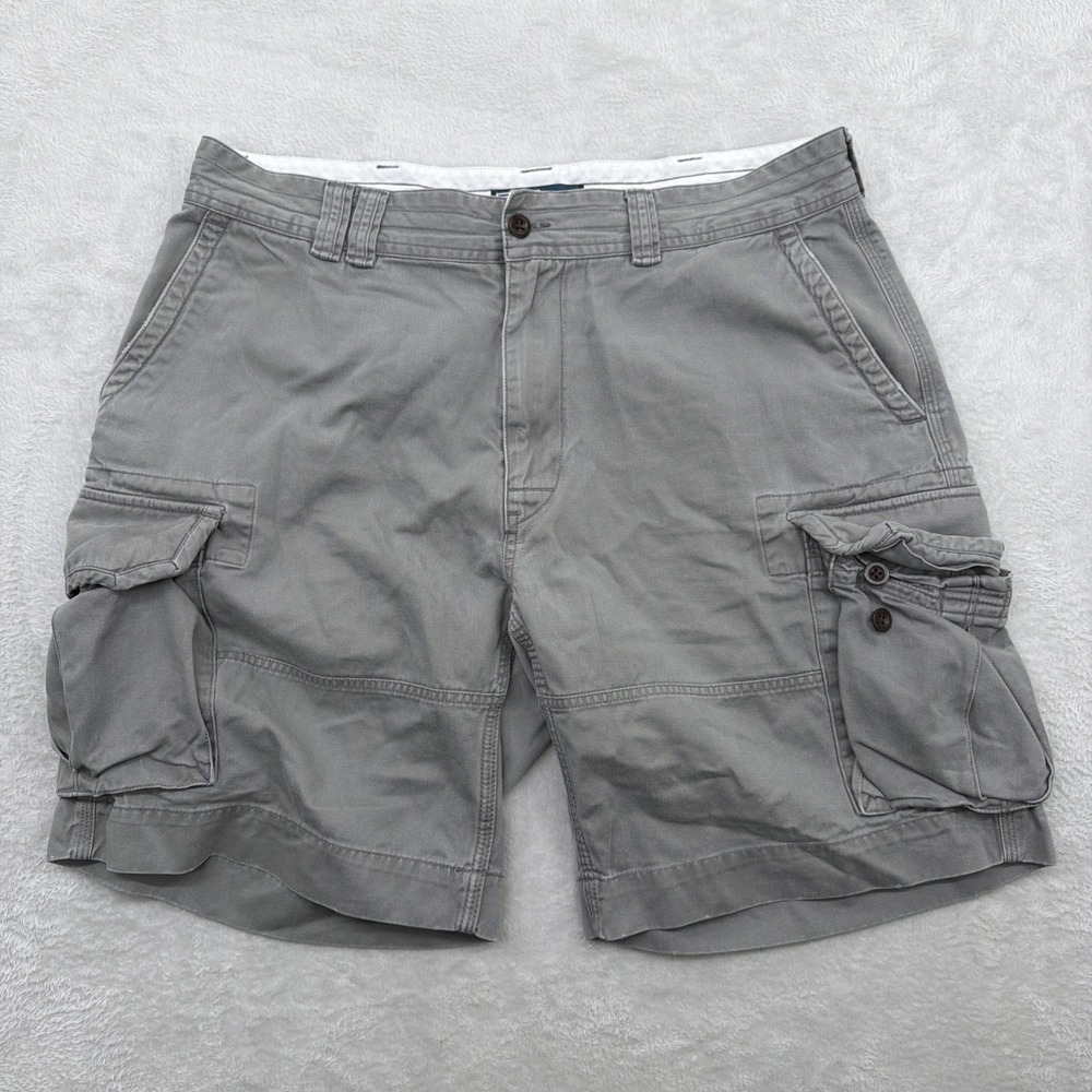 Y2k Polo‎ Ralph Lauren Cargo Shorts Mens 38 Gray Work Utility Outdoor Distressed